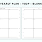 Personal Wide Inserts - Yearly Plan - YO2P - Blank