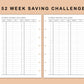 Mini Happy Planner Inserts - 52 Week Saving Challenge