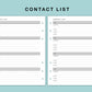B6 Wide Inserts - Contact List
