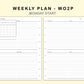 Classic HP Inserts - Weekly Plan - WO2P - with Calendar