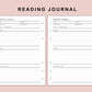 B6 Inserts - Reading Journal