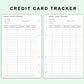 FC Compact Inserts - Credit Card Tracker