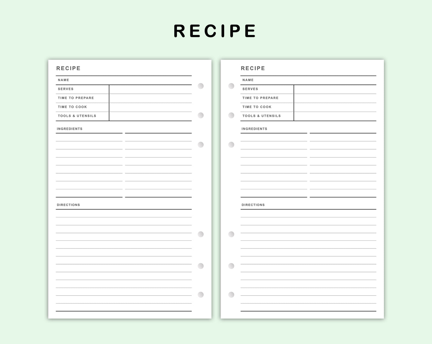 FC Compact Inserts - Recipe