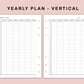 B6 Inserts - Yearly Plan - Vertical