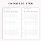 Personal Inserts - Check Register