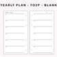Personal Inserts - Yearly Plan - YO2P - Blank