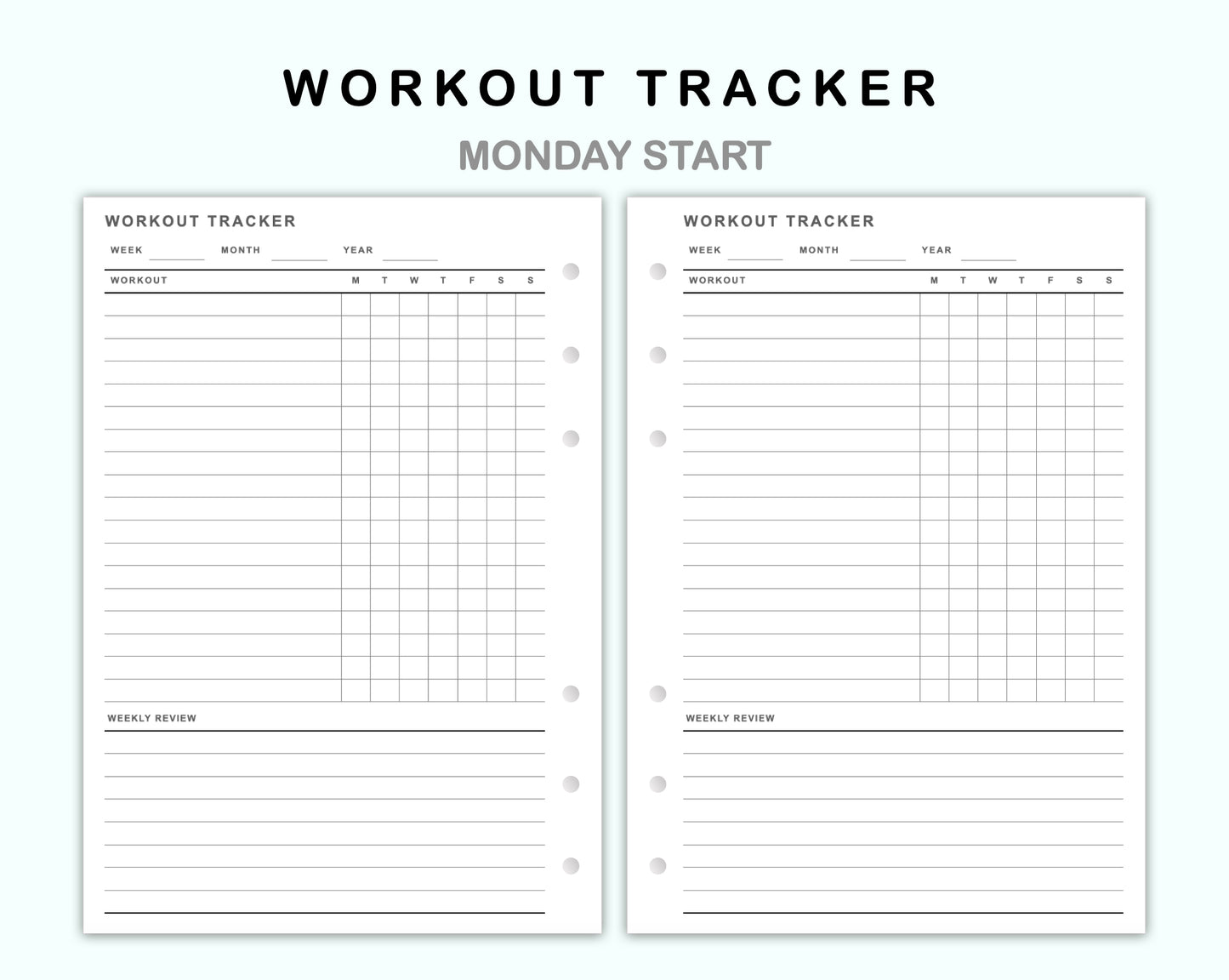 Personal Wide Inserts - Workout Tracker