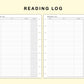 Classic HP Inserts - Reading Log