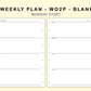 Classic HP Inserts - Weekly Plan - WO2P - Blank