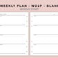 B6 Inserts - Weekly Plan - WO2P - Blank