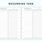 Personal Wide Inserts - Recurring Task