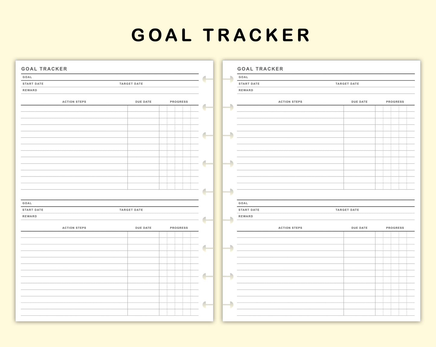 Classic HP Inserts - Goal Tracker