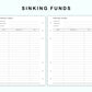 Personal Wide Inserts - Sinking Funds