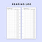 Skinny Classic HP Inserts - Reading Log