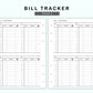 Personal Wide Inserts - Bill Tracker