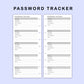 Skinny Classic HP Inserts - Password Tracker