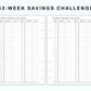 Personal Wide Inserts - 52 Week Saving Challenge