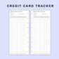Skinny Classic HP Inserts - Credit Card Tracker