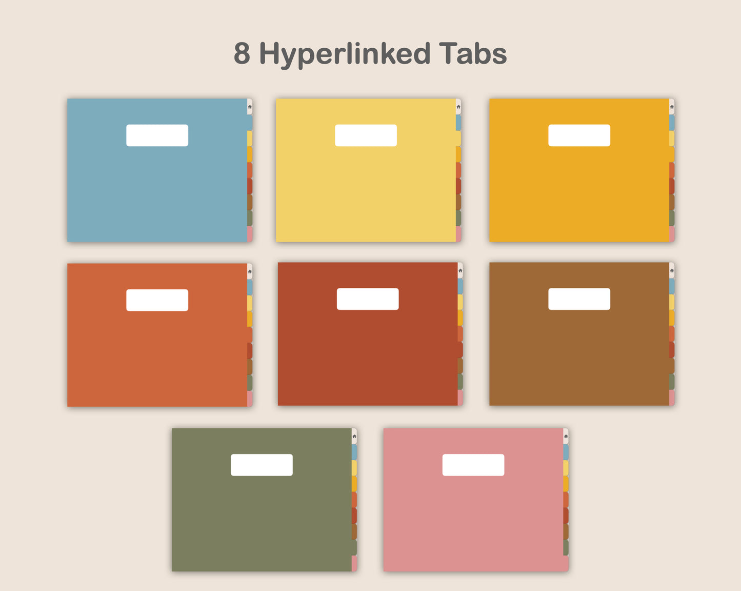Digital Notebook 8 Tab - Landscape - Vintage
