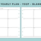 B6 Wide Inserts - Yearly Plan - YO2P - Blank