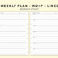 Classic HP Inserts - Weekly Plan - WO1P - Lined