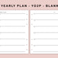 B6 Inserts - Yearly Plan - YO2P - Blank