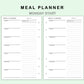 FC Compact Inserts - Meal Planner with Grocery List