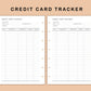 Mini Happy Planner Inserts - Credit Card Tracker