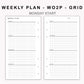 Personal Inserts - Weekly Plan - WO2P - Grid