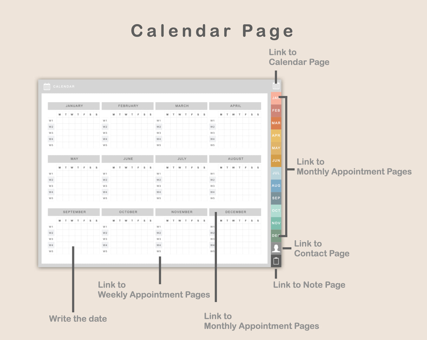 Digital Appointment Planner - Boho