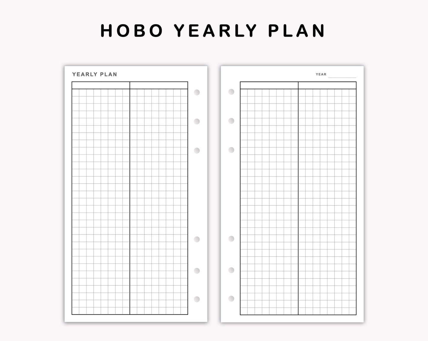 Personal Inserts - Yearly Plan - Hobonichi
