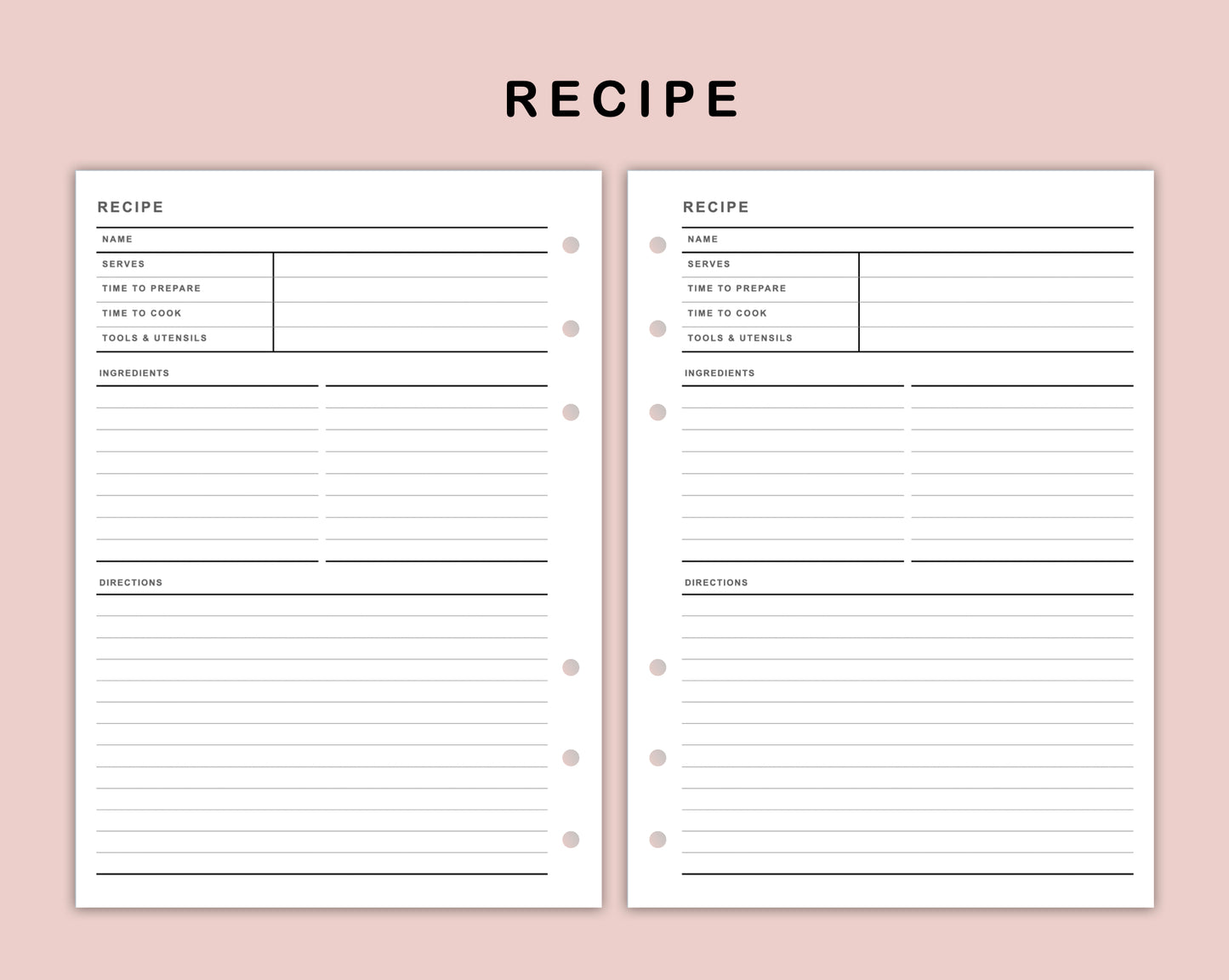 B6 Inserts - Recipe