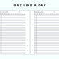Personal Wide Inserts - One Line A Day