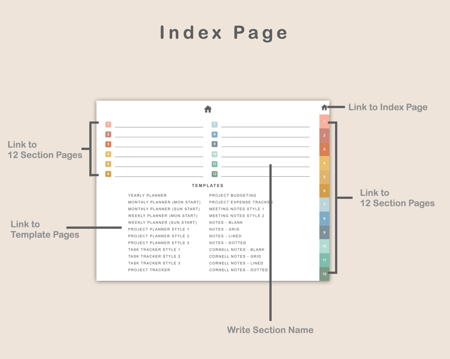 Digital Project Planner - Landscape - Boho