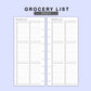 Skinny Classic HP Inserts - Grocery List