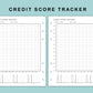 B6 Wide Inserts - Credit Score Tracker