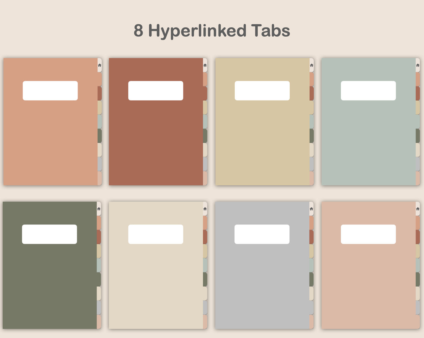 Digital Notebook 8 Tab - Portrait - Earthy
