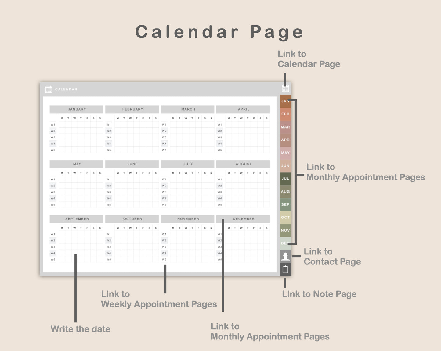 Digital Appointment Planner - Neutral