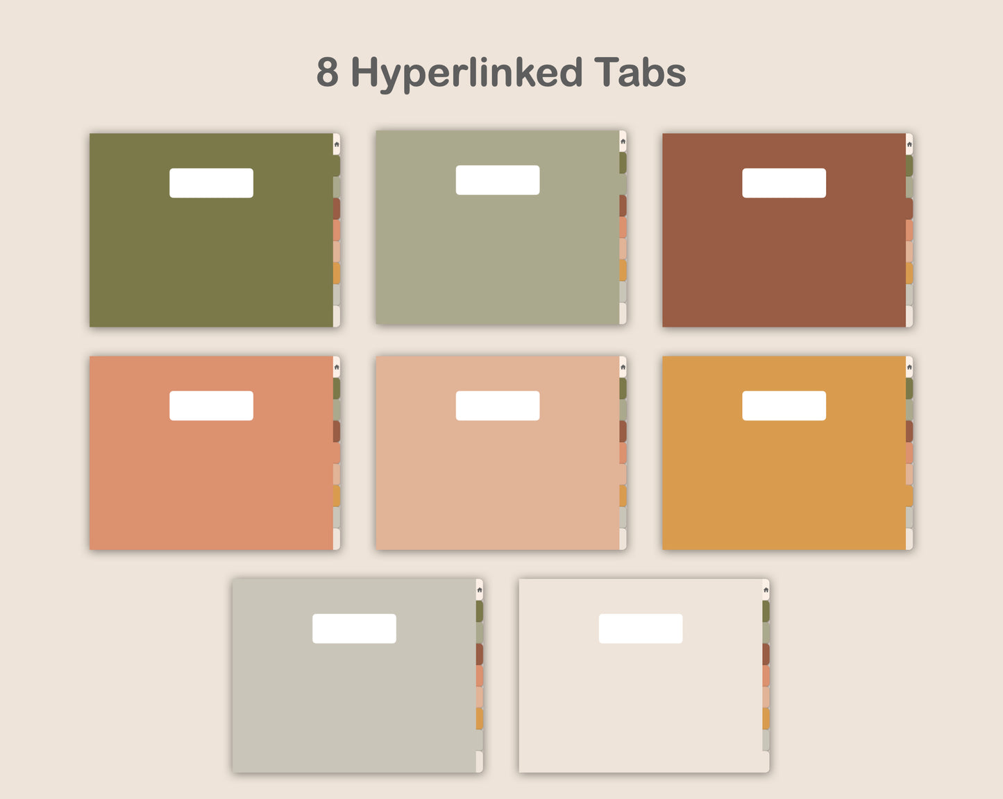 Digital Notebook 8 Tab - Landscape - Boho