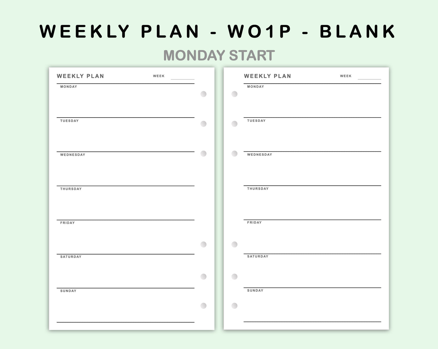 FC Compact Inserts - Weekly Plan - WO1P - Blank