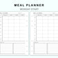 Personal Wide Inserts - Meal Planner with Grocery List