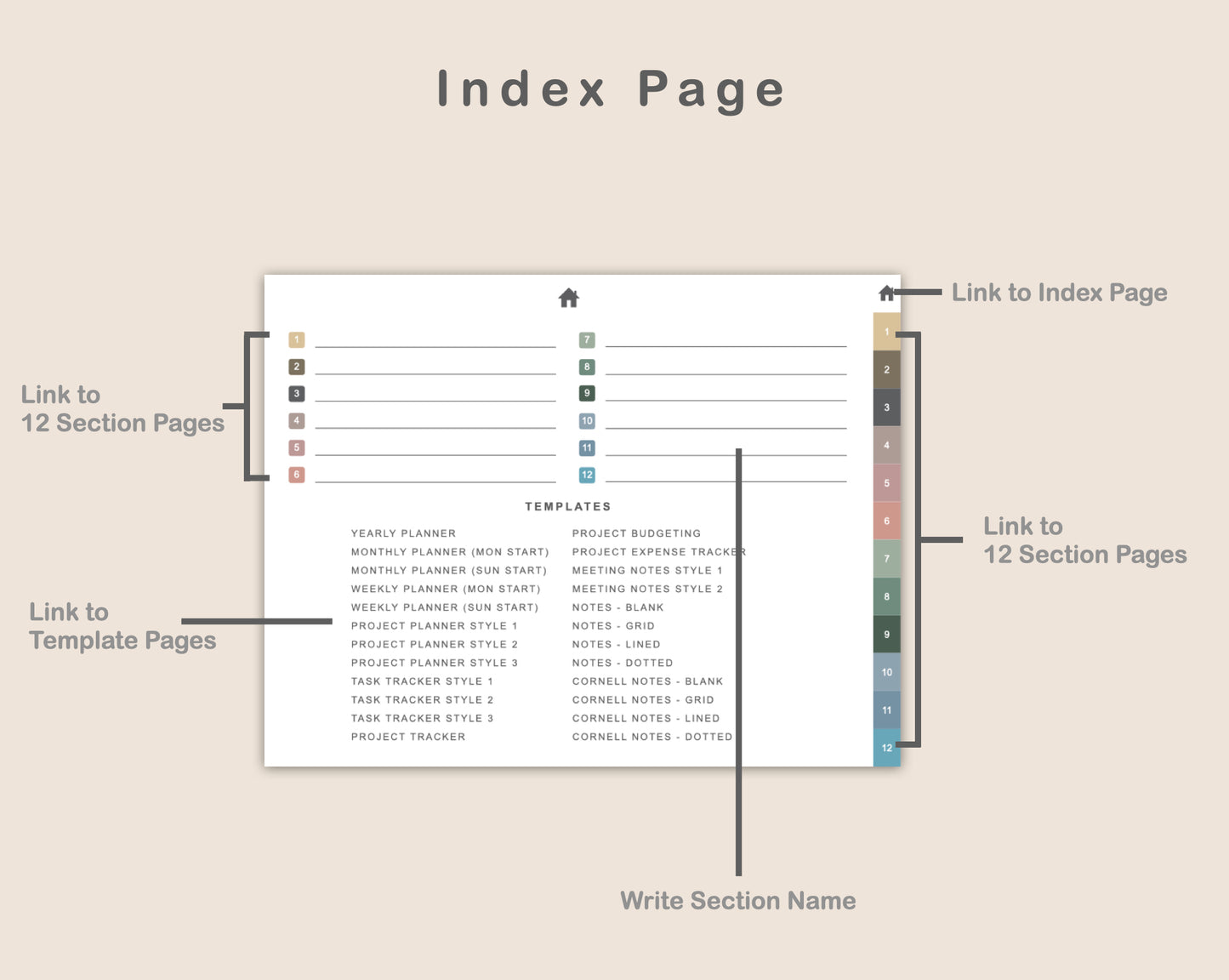 Digital Project Planner - Landscape - Muted