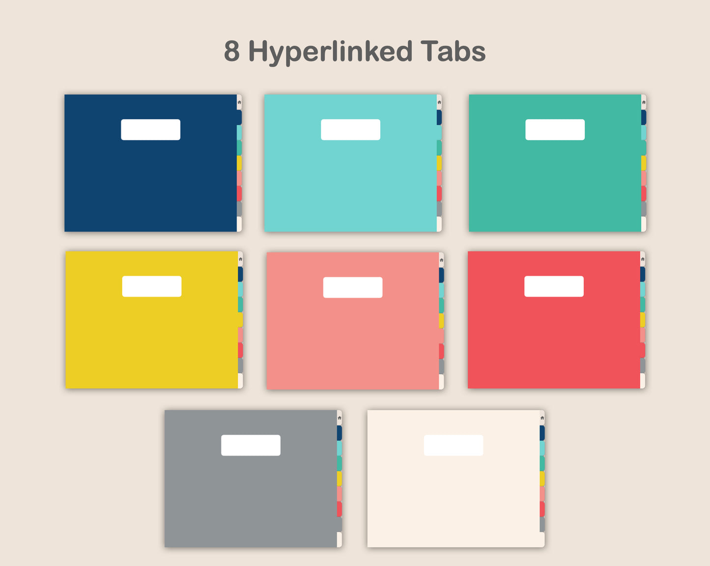 Digital Notebook 8 Tab - Landscape - Colorful