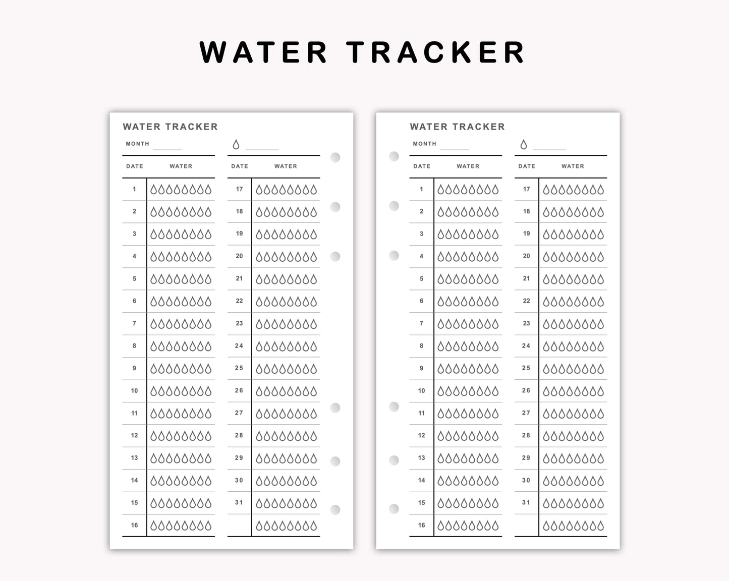 Personal Inserts - Water Tracker