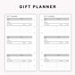 Personal Inserts - Gift Planner