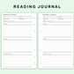 FC Compact Inserts - Reading Journal