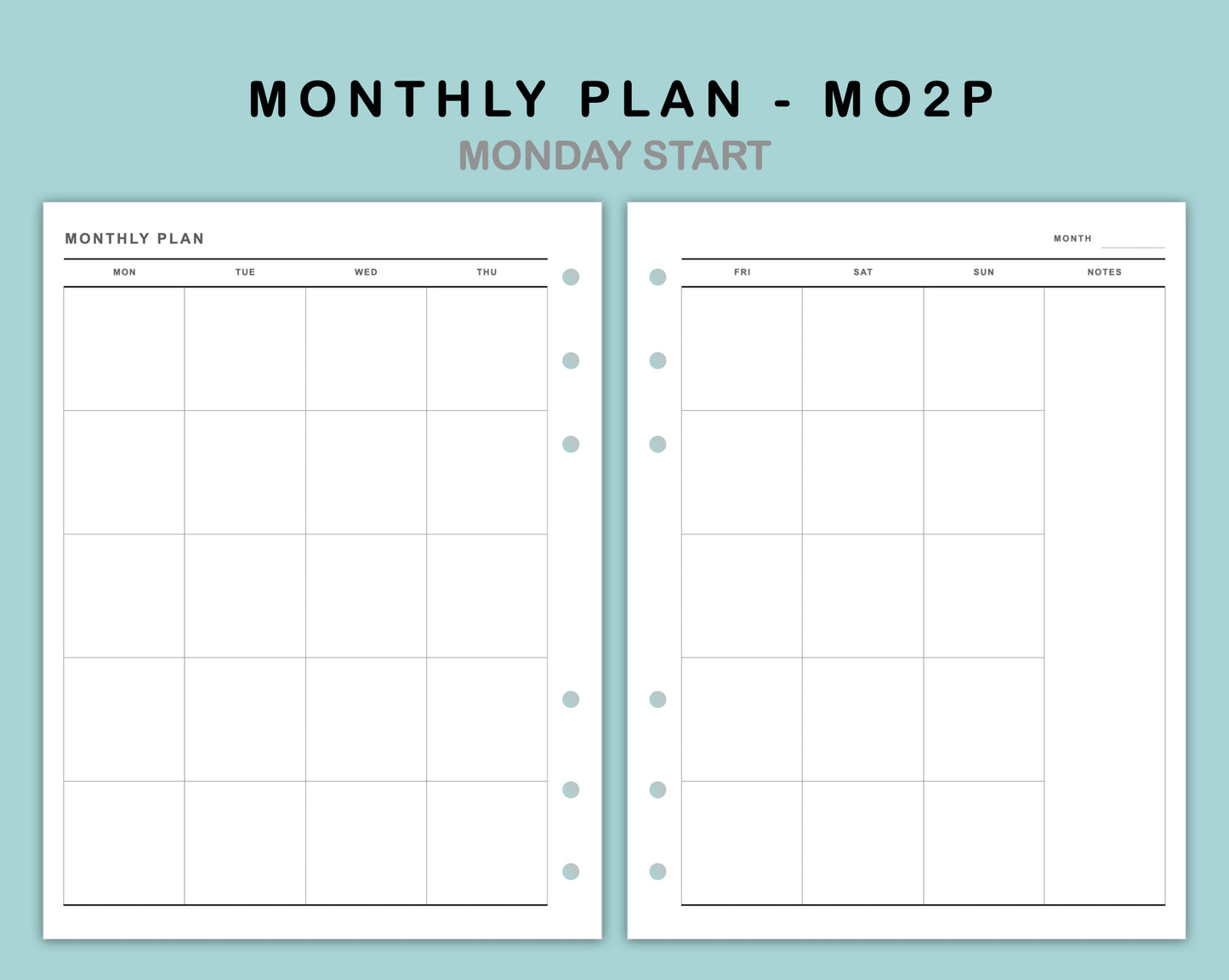 B6 Wide Inserts - Monthly Plan - MO2P