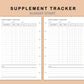 Mini Happy Planner Inserts - Supplement Tracker