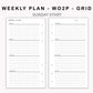 Personal Inserts - Weekly Plan - WO2P - Grid