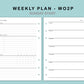 B6 Wide Inserts - Weekly Plan - WO2P - with Habit Tracker